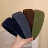 Diadema de Lana Retro Color Café para Otoño e Invierno con Ala Ancha, Pasador Femenino de Corona Alta Versátil para el Día a Día, Diadema para Lavarse la Cara, Tocado