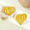 Pendientes Geométricos Rayados Irregulares de Acero Inoxidable Versátiles Simples de Alta Gama Estilo Ins Europeo y Americano Pendientes de Botón de Corazón Grande