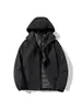 Chamarra de trabajo unisex con capucha, a prueba de viento, cálida, para hombre, abrigo casual para exteriores, primavera y otoño, multicolor, moderna y elegante