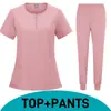 Ropa Quirúrgica para Dentista Conjunto de Ropa Dividida para Lavado de Manos para Mujer Uniforme de Trabajo de Enfermería Elástico de Secado Rápido Uniforme de Enfermera de Hospital