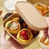 Lancheira de piquenique Caixa de refeição descartável Embalagem de cozimento Tigela de papel Kraft Frutas Camping Take-away Comercial Sushi Light Food