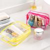 Conjunto de viaje para hombres y mujeres, bolsa de embalaje de PVC transparente, portátil, con cremallera, bolsa de cosméticos, suministros de baño, bolsa de plástico