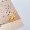 Anillo de acero de titanio de oro de 18 quilates de nicho de estilo cool de alta calidad para mujer, abierto, ajustable, personalidad, temperamento, índice, joyería ins