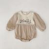 2026 Romper Vestido de Punto Bordado Patchwork Más Vendido para Niñas, Vestido Bodysuit de Manga Larga para Bebés Niñas