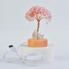 Luz de Noche Blanca Lámpara de Mesa Grava de Cristal Natural con USB Lámpara Decorativa Árbol de la Fortuna Adornos de Oficina