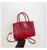 Nova Bolsa 2024 Feminina Bolsa de Mão de Alto Valor Sensação de Luxo Moda de Nicho Versátil Padrão Crocodilo Bolsa de Negócios