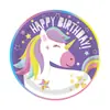 Conjunto de Pratos de Papel Descartáveis e Copos de Unicórnio Utensílios de Mesa para Festa de Aniversário Cartoon Infantil Adereços de Decoração do Local