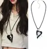 Espejo de Maquillaje para Cachorro en Forma de Corazón Collar Largo Tejido Cadena para Suéter de Mujer Diseño de Nicho Accesorio de Bolso Desmontable