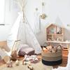 Cesta de Almacenamiento para Ropa Sucia Tejida con Cuerda de Algodón de 32 Litros, Adecuada para Sala de Estar, Dormitorio, Almacenamiento en Casa, Cesta Portátil para Ropa Sucia