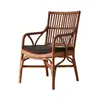 Silla Nórdica Natural de Planta de Ratán Indonesio, Silla de Restaurante Estilo Vintage con Respaldo, Silla de Comedor con Superficie de Asiento de Ratán, Juego de Mesa y Sillas de Comedor
