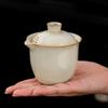 Juego de té de viaje Ru Kiln, una tetera, tres tazas, portátil, para acampar, kung fu, oficina, almacenamiento