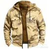 Sudadera con capucha de impresión 3D y digital con elementos multicolores transfronterizos, forro marrón, chaqueta de algodón