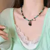 Collar Gargantilla de Cuentas Florales Estilo Puro Deseo Primavera Verano, Collar de Borla de Cuentas de Primavera Súper Etéreo con un Toque de Lujo y Cadena Única para la Clavícula