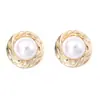 Conjunto de Collar y Pendientes de Perlas Artificiales Sencillos para Mujer, Moda Elegante Retro Francesa de Lujo Ligero para Banquetes Transfronterizos