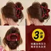 Pinza para el pelo con lazo de lunares rojos de Año Nuevo para mujer con cabello grueso, Pinza de tiburón dulce y elegante para recogidos