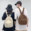 Mochila de lona para mujer, bolso de viaje, estilo Harajuku japonés, mochila pequeña plana y combinable con todo.