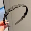 Diadema negra ondulada de corona alta para mujer, adecuada para aplicar mascarillas faciales y lavarse la cara, accesorio para el cabello antideslizante y que no aprieta