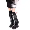 Cubiertas de Calcetines Originales Nuevas Estilo Y2K Milenio, Calcetines Negros Dulces y Geniales, Cubre Piernas con Cadena de Cuero Estilo Chica Caliente, Calcetines Punk de Moda Ins