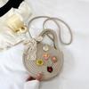 2023 Bolso de Hombro Fresco y Dulce Verano Nuevo Estilo Tejido Concha Bolso de Mano Retro Casual para Mujer Bolso Cruzado de Mano