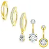5 Piezas de Anillos para Ombligo de Acero Inoxidable Transfronterizos para Hombres y Mujeres con Clavos de Ombligo de Circón para Piercing Corporal Set Brillante de Botones para Ombligo