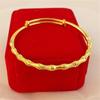 Pulsera de bambú con baño de oro y latón para mujer, con diseño de arena vietnamita y oro, con soporte para joyería.