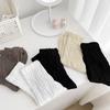Calcetines de Algodón Puro para Mujer Zhuji, Calcetines Retro Japoneses de Media Pantorrilla, Calcetines Gruesos Transpirables de Hilo Grueso para Primavera y Otoño, Calcetines Versátiles de Color Sólido para Mujer