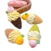 Cono de Helado de Crema de Durazno Simulado 3D Juguete Accesorio de Resina Decoración Creativa Llavero DIY Colgante para Bolso