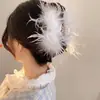 Nuevo Pinza para el Cabello de Pelo de Visón Perla Letra Strass Pasador Trasero de la Cabeza Moda Versátil Celebridad de Internet Pinza de Tiburón de Felpa