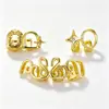 Set de Grillz Estilo Hip-Hop, Grillz Dentales Huecos Chapados en Oro, Moda Urbana Transfronteriza Tendencia Accesorios de Rapper para Escenario Venta al por Mayor
