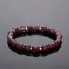 Pulsera de Abalorios Geométricos de Piedra Roja de Venta Caliente Transfronteriza, Pulsera Elástica Unisex, Estilo Moderno para el Día a Día