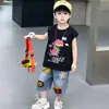 Conjunto de Verano sin Mangas de Dinosaurios para Niños Moda Verano 2026 Nuevo Atuendo de Verano Infantil Elegante Chaleco y Shorts Conjunto de Dos Piezas para Niños Pequeños
