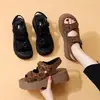 Sandalias Romanas de Tira Cruzada con Suela Gruesa y Punta Abierta para Mujer 2026 Nuevo Estilo Veraniego Sandalias de Playa con Velcro