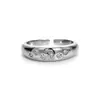 Anillo Ancho de Estrella y Luna Microincrustado de Nicho Francés Lujo Ligero Simple Minimalista Anillo Abierto Exquisita Moda Temperamento Joyería