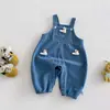 Conjunto de Petos para Niños Niños Niñas Otoño Nuevo Lindo de una Pieza Jeans Camisa a Cuadros Conjunto de Dos Piezas Moderno