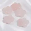 Ornamento natural de cristal rosa de cinco pétalas, acessório de flor de ameixa esculpido em pedra, decoração esculpida furável DIY