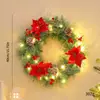 Corona Navideña Colgante Más Vendida en Amazon Escena Navideña Colgante para Ventana Puerta Ratán Colgante de Pared Decoraciones Accesorios