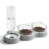 Tazón para Mascotas al Mayoreo Tazón de Plástico para Perro Tazón Doble Agua Potable Automática Anti-Volcaduras Tazón para Comida Tazón para Arroz para Gato Tazón para Gato Alimentación Automática