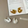 Brincos de Metal Geométricos Foscos Onda Gota d'Água para Mulheres, Design de Nicho, Estilosos, Modernos, Versáteis