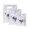 Bolsa de mão de boca chata com quatro dedos, bolsa de compras de plástico para loja de roupas, bolsa de presente de alta qualidade para joias, em estoque