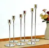 Enfeites de Suporte de Vela Estilo Europeu, Conjunto de Três Peças de Velas de Mesa de Jantar de Luxo, Decorações Galvanizadas para Casamento, Suporte de Vela de Metal