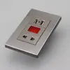 Metal gris sin óxido acero inoxidable 304 calibre americano 118 tipo uno abierto 2 abierto 3 vías enchufe de interruptor de luz de pared