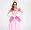 Novo Marybiki Princesa Vestido Palco Traje Palácio Festa Rainha Vestido Rosa Pêssego Flor Princesa Costume