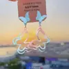 Isla de Vacaciones~Aretes Tejidos Florales Hechos a Mano Estilo Vacaciones para Mujer, Pendientes Grandes Únicos y Exagerados con un Ambiente Costero