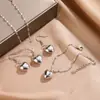 Acessórios Europeus e Americanos Transfronteiriços para o Dia dos Namorados, Colar Corrente de Coração e Lábios da Moda, Brincos Simples e Versáteis, Conjunto de Joias de Pulseira
