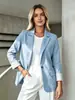 2026 Europeu e Americano transfronteiriço Amazon feminino nova moda elegante lapela abotoamento simples cor sólida manga longa blazer