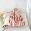 Vestido de Princesa sin Mangas para Niña, Estilo Verano, Nuevo Vestido Moderno y Lindo con Estampado de Conejo, Vestido Corto de Línea A con Cuello Floral para Niña Pequeña