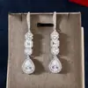 Pendientes de Borla Clásicos de Moda de Fábrica Original, Completamente Incrustados de Diamantes, Super Brillantes, Lujo Ligero, Sensación de Alta Gama, Versátiles para el Uso Diario para Mujer