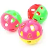 Juguete para gato Pelota con cascabel juguete para perro pelota de cascabel de plástico de colores juguete para mascota divertido gato interactivo auto-Hola suministros