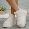 2025 Nuevas Botas de Nieve de Suela Gruesa para Mujer de Otoño e Invierno Zapatos de Algodón con Forro de Terciopelo Punta Redonda Botas de Algodón Amazon