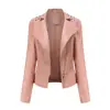 Chaqueta de Cuero para Mujer de Nueva Talla Europea para Primavera y Otoño, Ajustada, Abrigo Delgado, Traje de Motociclista para Mujer